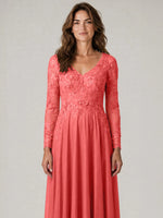 A-line Mother of the Bride Dress with Appliques