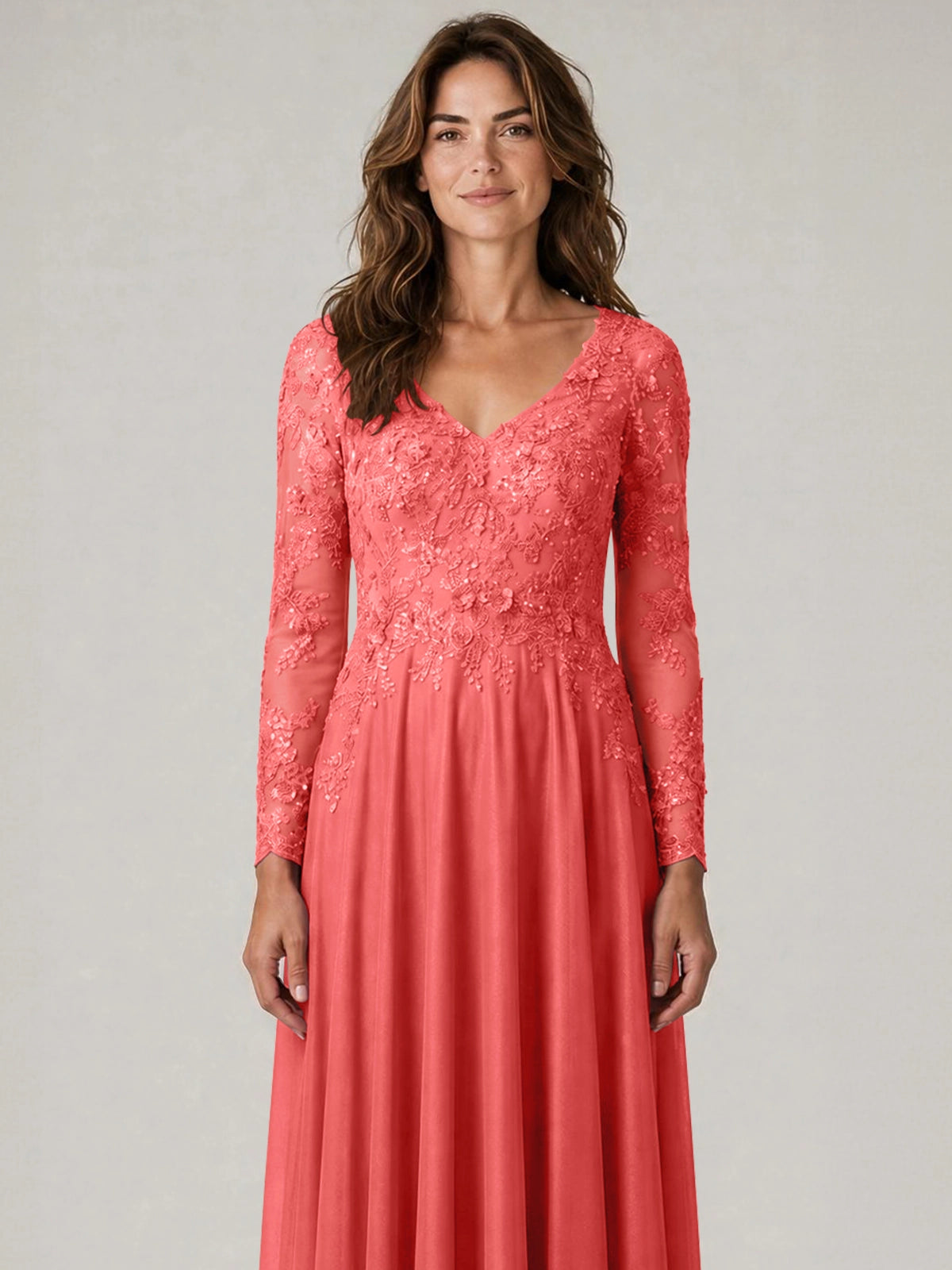 A-line Mother of the Bride Dress with Appliques