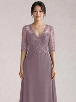 Lace Mother of the Bride Dress with Half Sleeves