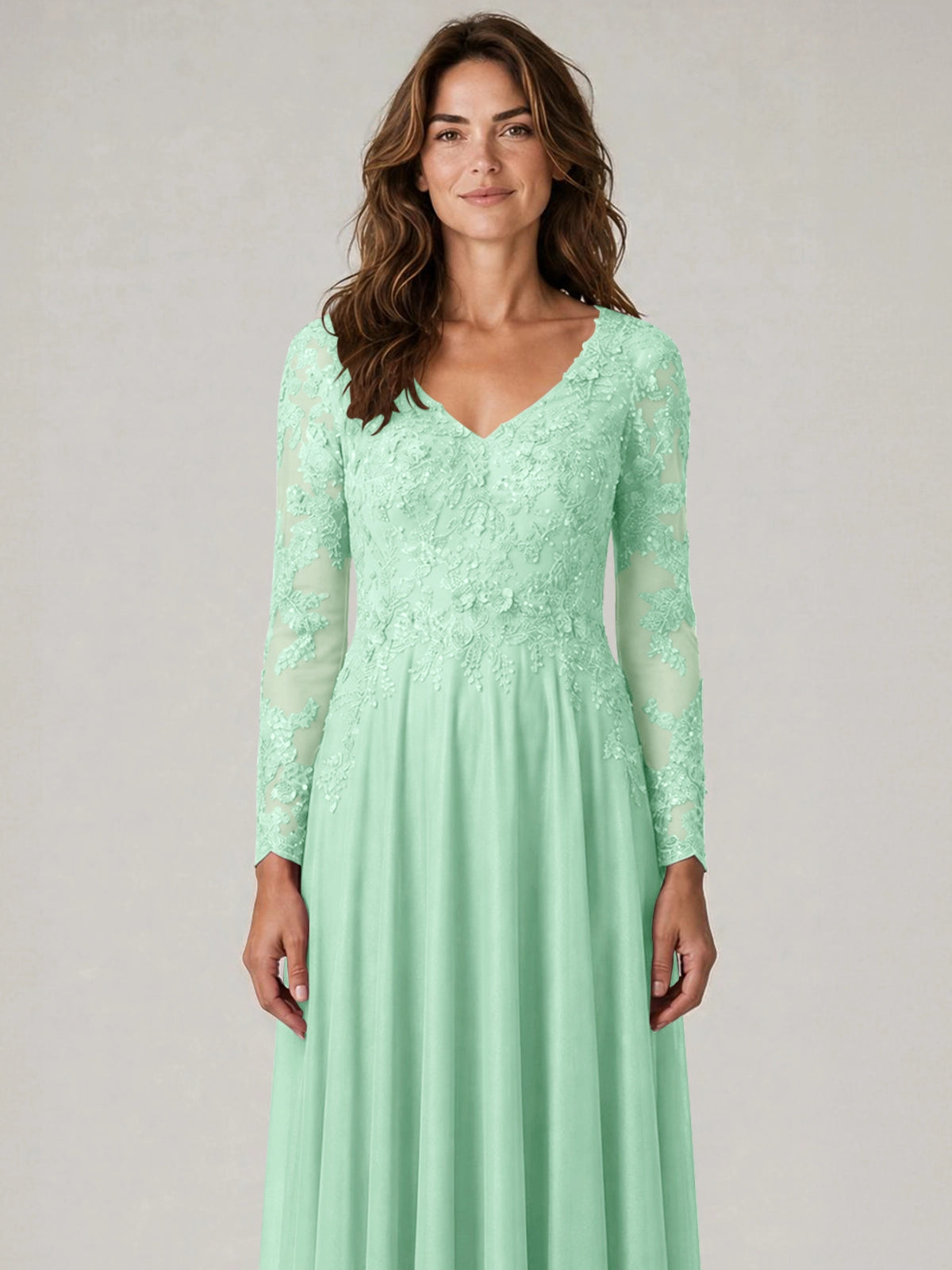 A-line Mother of the Bride Dress with Appliques