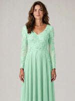 A-line Mother of the Bride Dress with Appliques