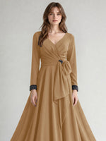 Stretch Satin Mother of the Bride Dress with Crystal