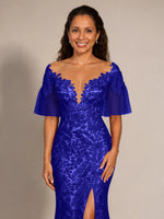 Mermaid Mother of the Bride Dress with V-neck 