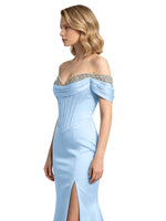 Corset Beaded Trumpet Prom Dress 