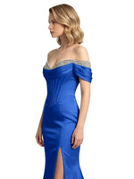 Corset Beaded Trumpet Prom Dress 