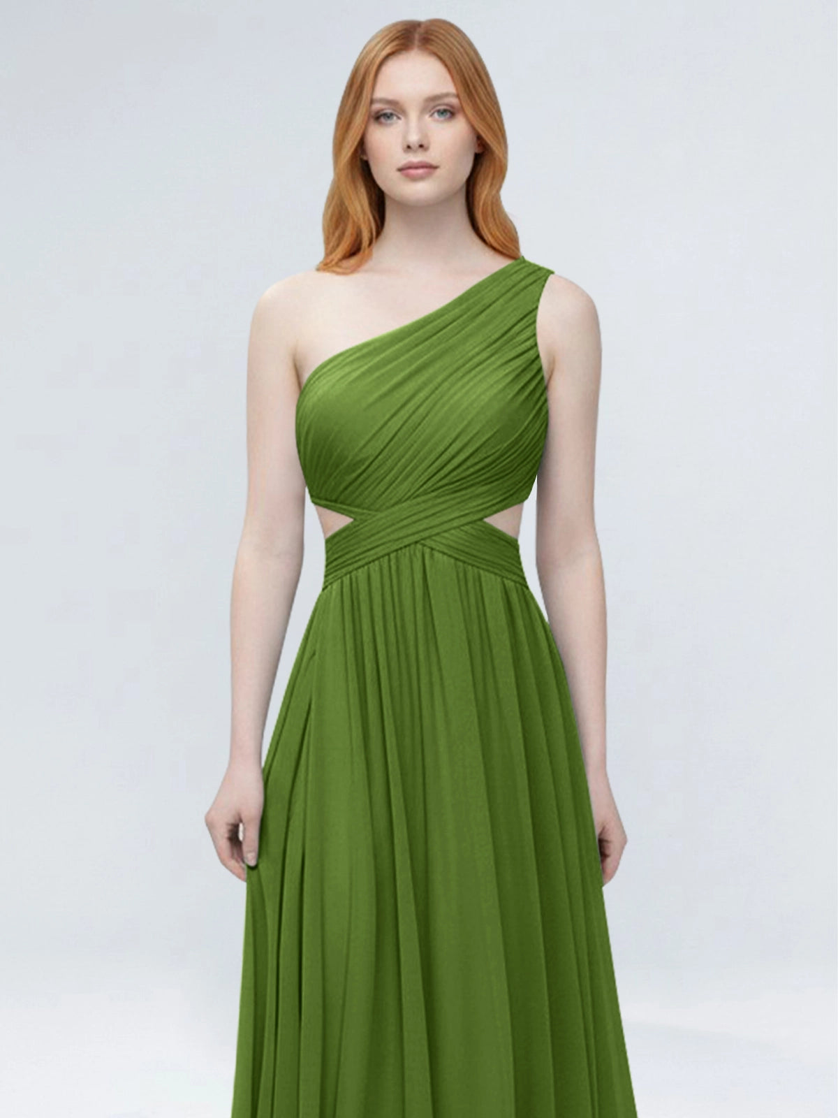 One-Shoulder Side Cut-Out Bridesmaid Dress 