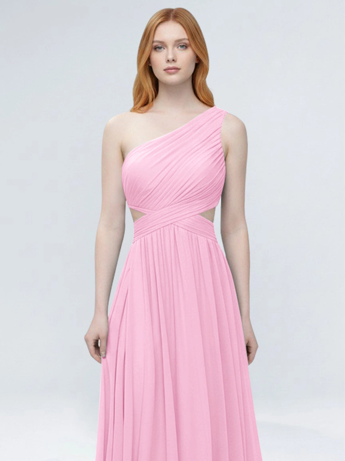 One-Shoulder Side Cut-Out Bridesmaid Dress 