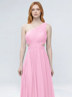 One-Shoulder Side Cut-Out Bridesmaid Dress 