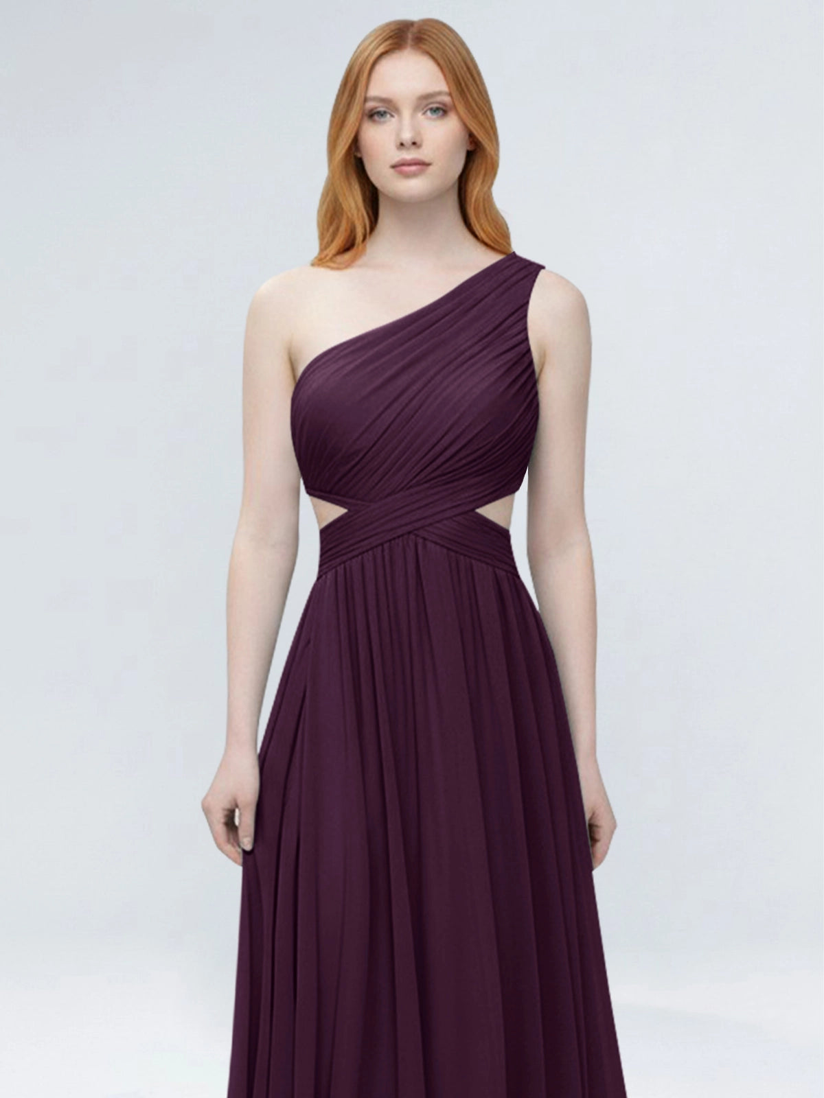 One-Shoulder Side Cut-Out Bridesmaid Dress 