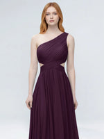 One-Shoulder Side Cut-Out Bridesmaid Dress 