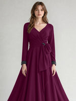 Stretch Satin Mother of the Bride Dress with Crystal