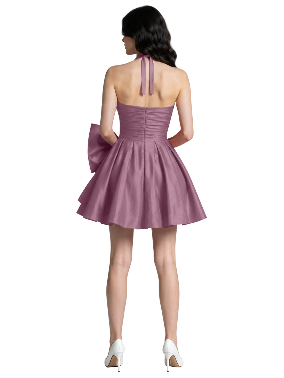 Halter Oversized Bow Mini Dress 