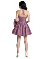 Halter Oversized Bow Mini Dress 