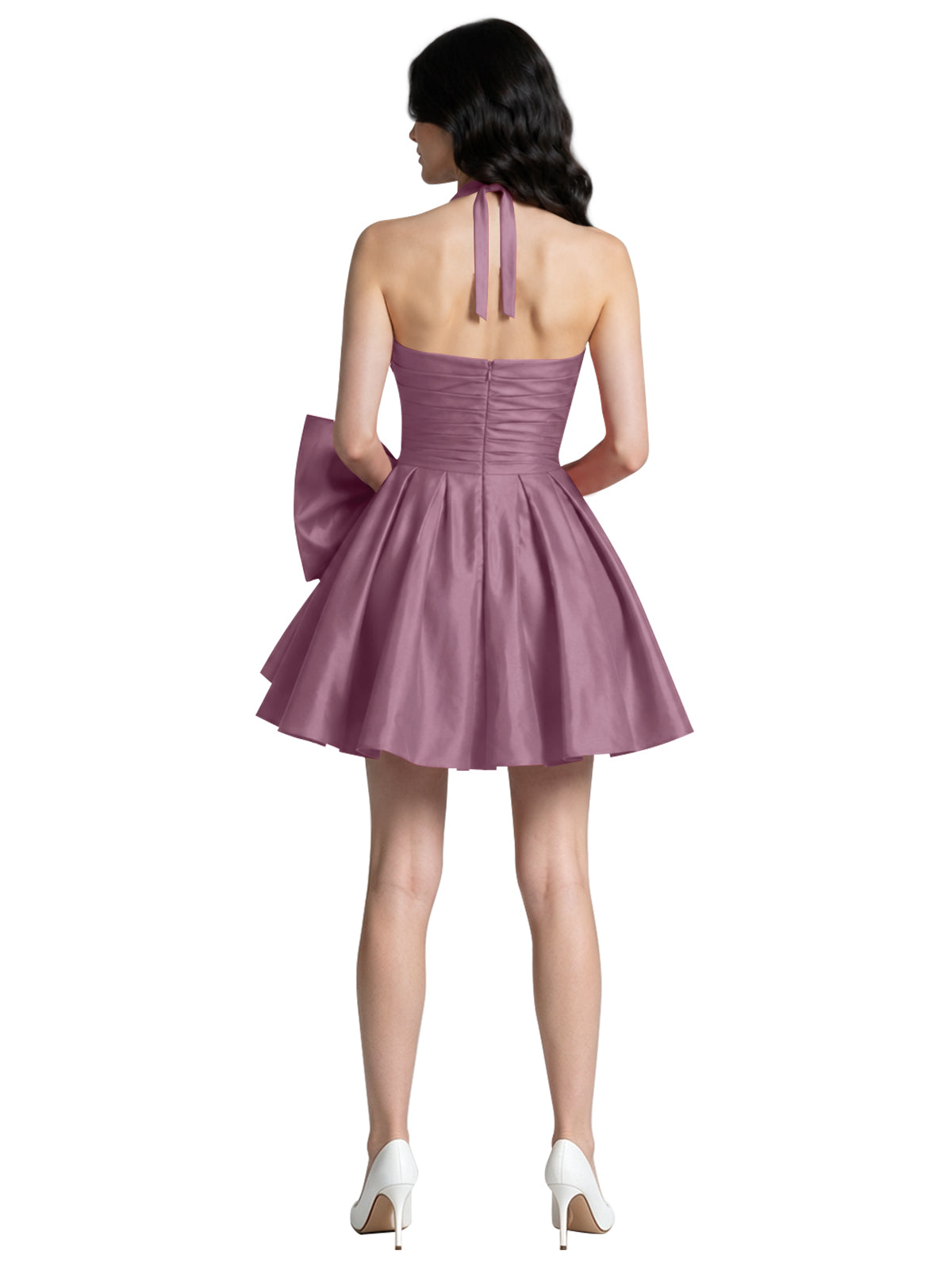 Halter Oversized Bow Mini Dress 