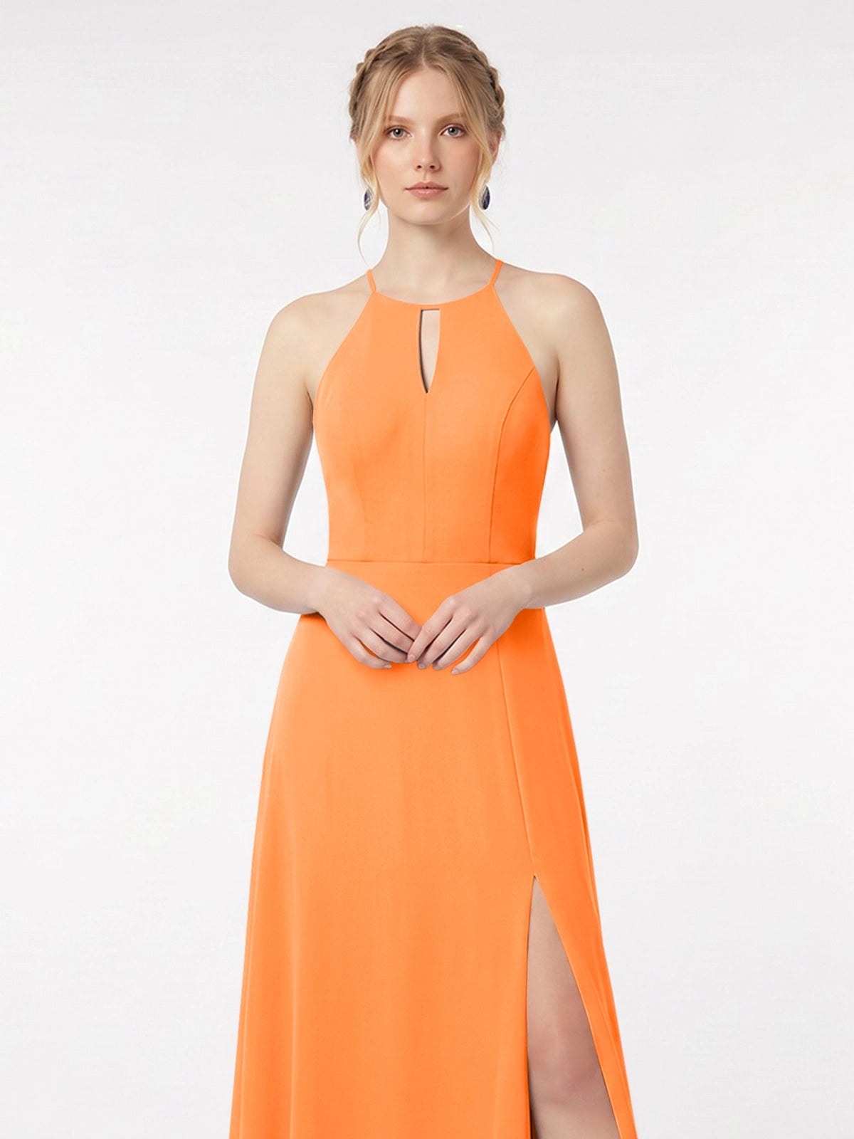 Chiffon Bridesmaid Dress with Halter 