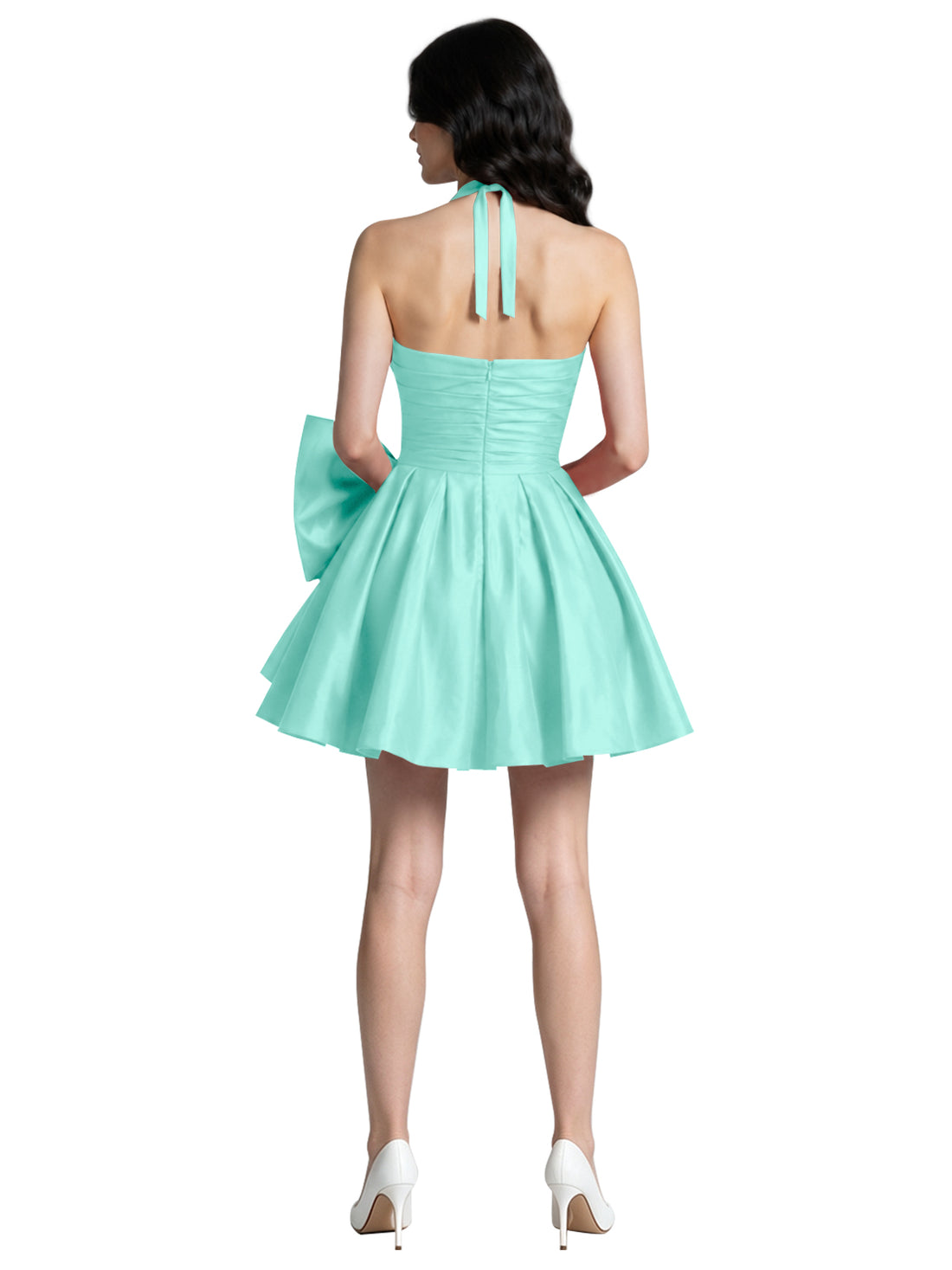 Halter Oversized Bow Mini Dress 
