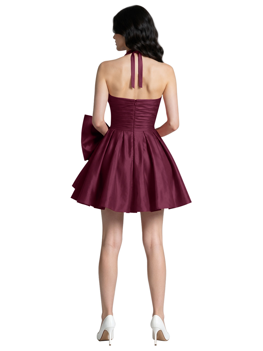 Halter Oversized Bow Mini Dress 