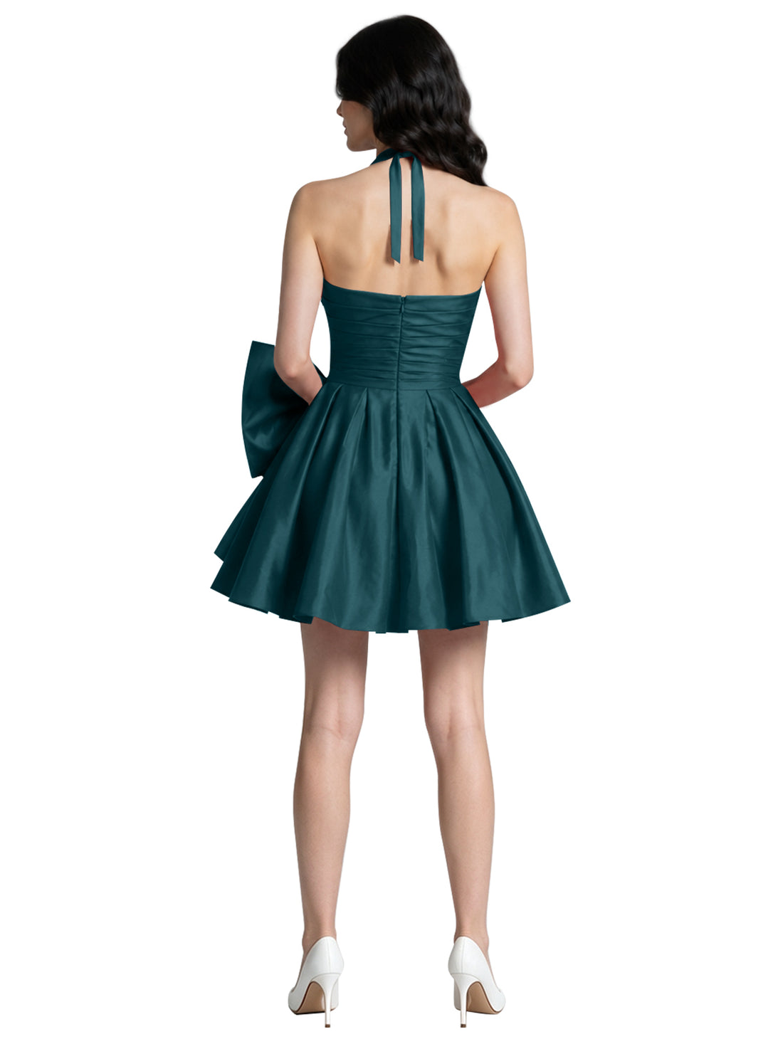 Halter Oversized Bow Mini Dress 
