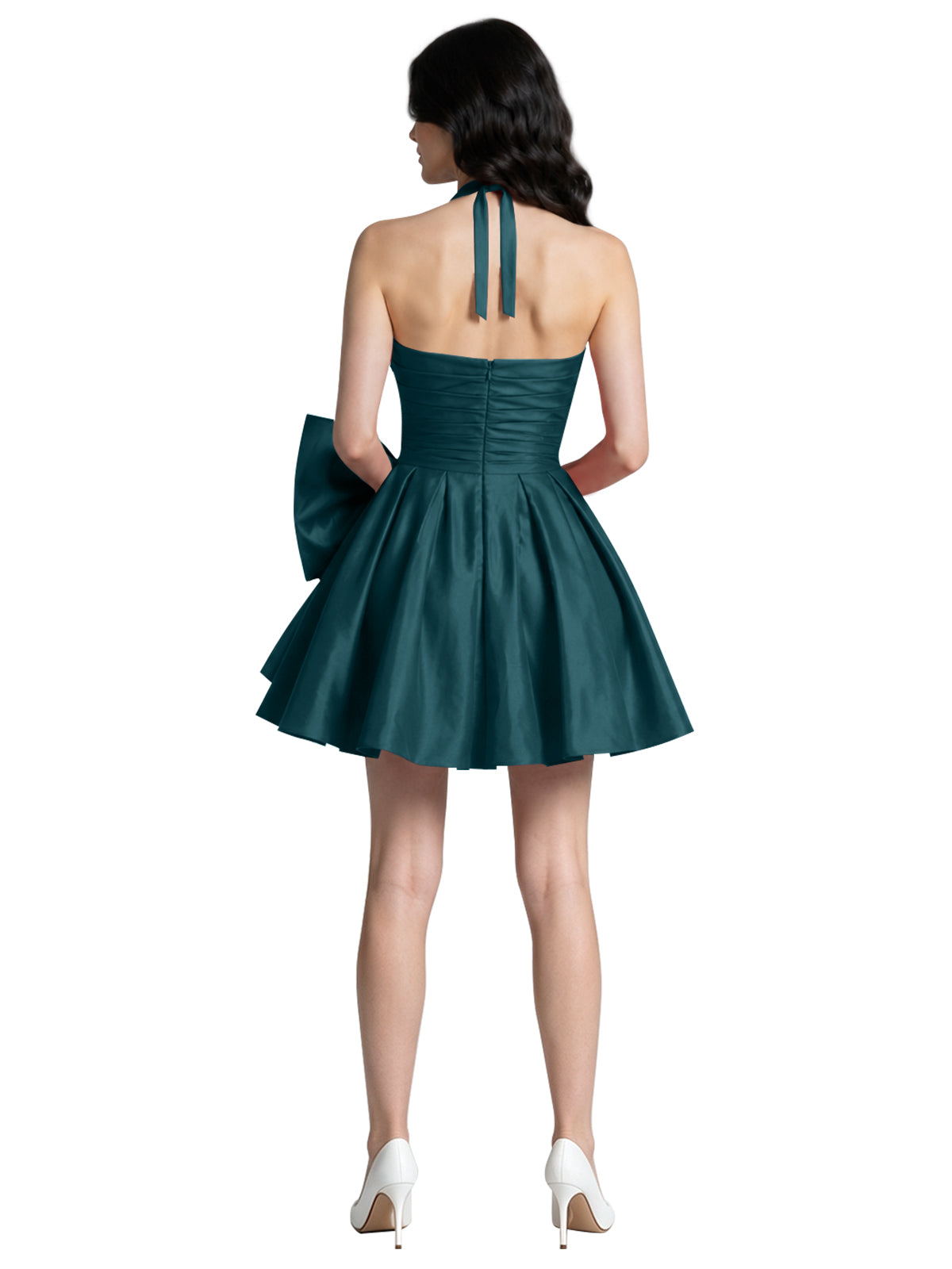 Halter Oversized Bow Mini Dress 
