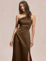 Satin Bow Accent Bridesmaid Dress 