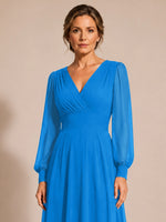 Chiffon Mother of the Bride Dress with Long Sleeves 