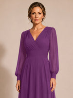 Chiffon Mother of the Bride Dress with Long Sleeves 