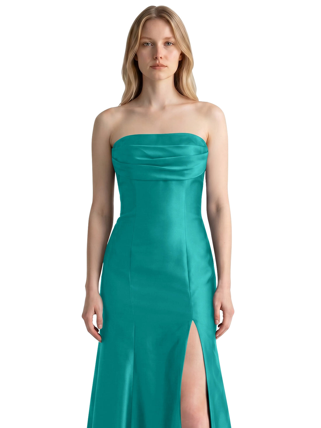 Strapless Ruched Bodice Prom Dress 