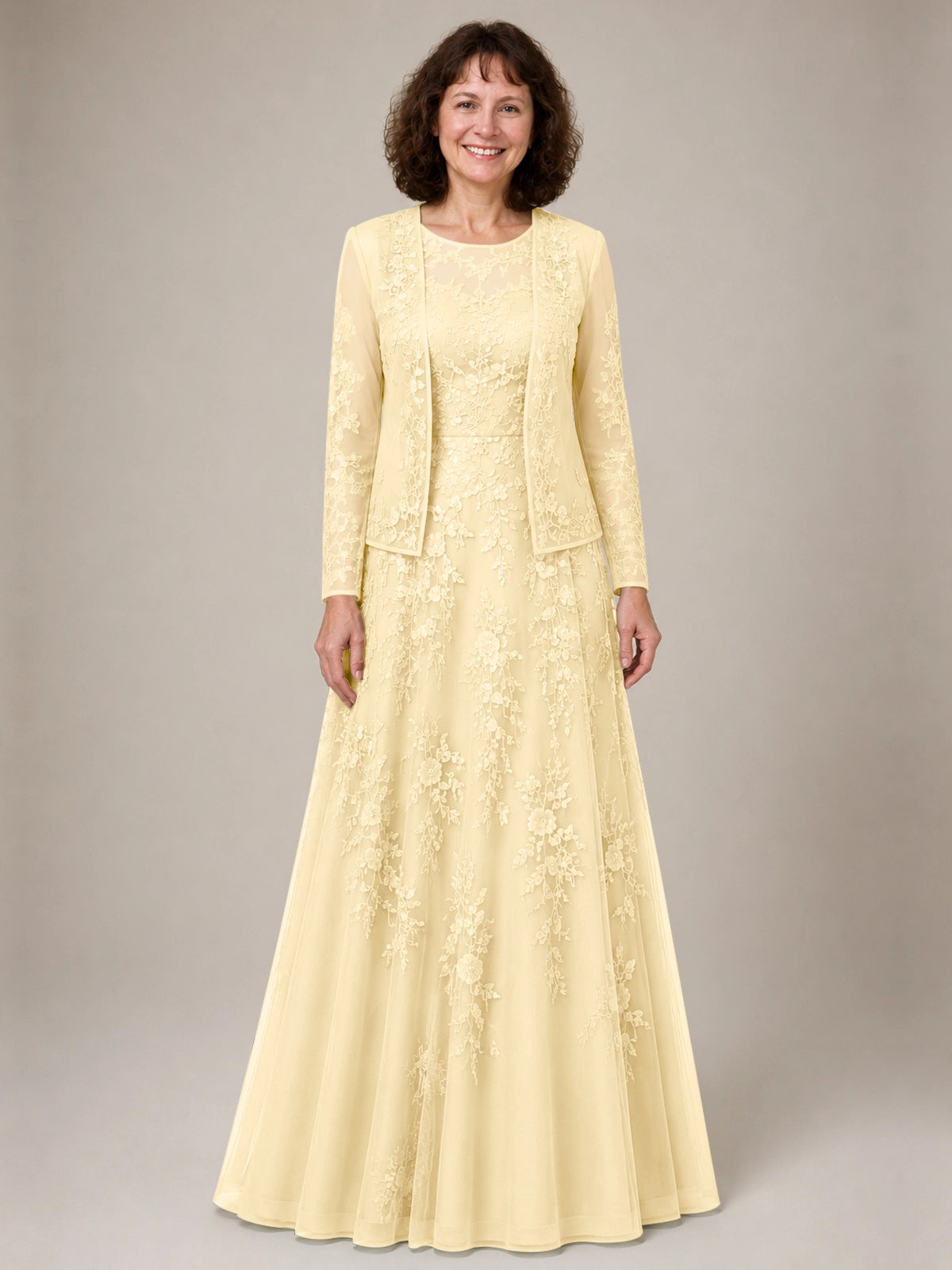 A-line Mother of the Bride Dress with Lace 