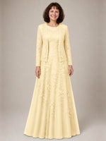 A-line Mother of the Bride Dress with Lace 
