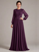 Chiffon Mother of the Bride Dress with Jewel Neckline 