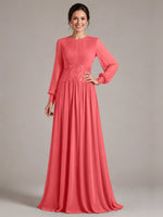 Chiffon Mother of the Bride Dress with Jewel Neckline 