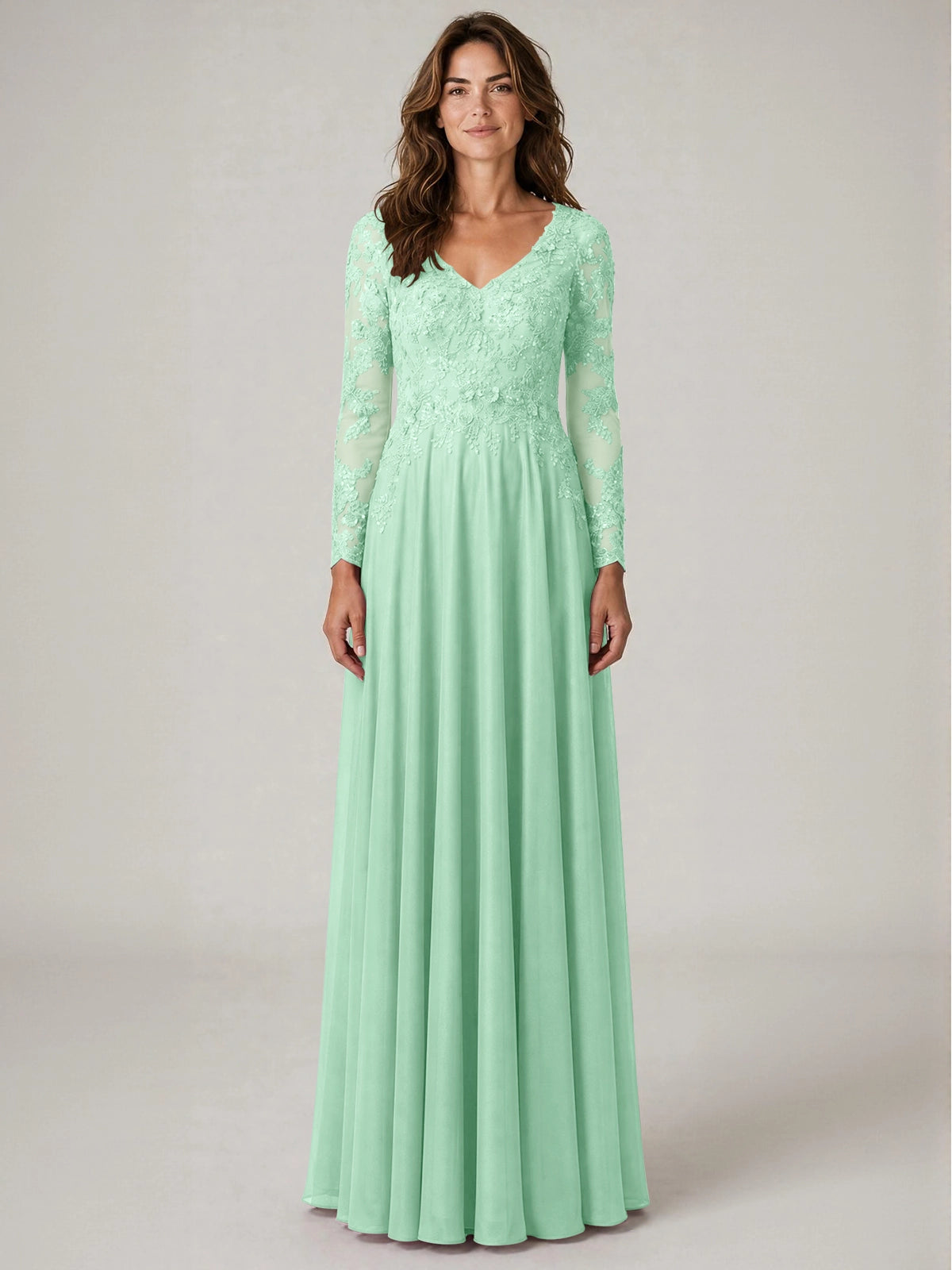 A-line Mother of the Bride Dress with Appliques