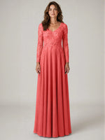 A-line Mother of the Bride Dress with Appliques