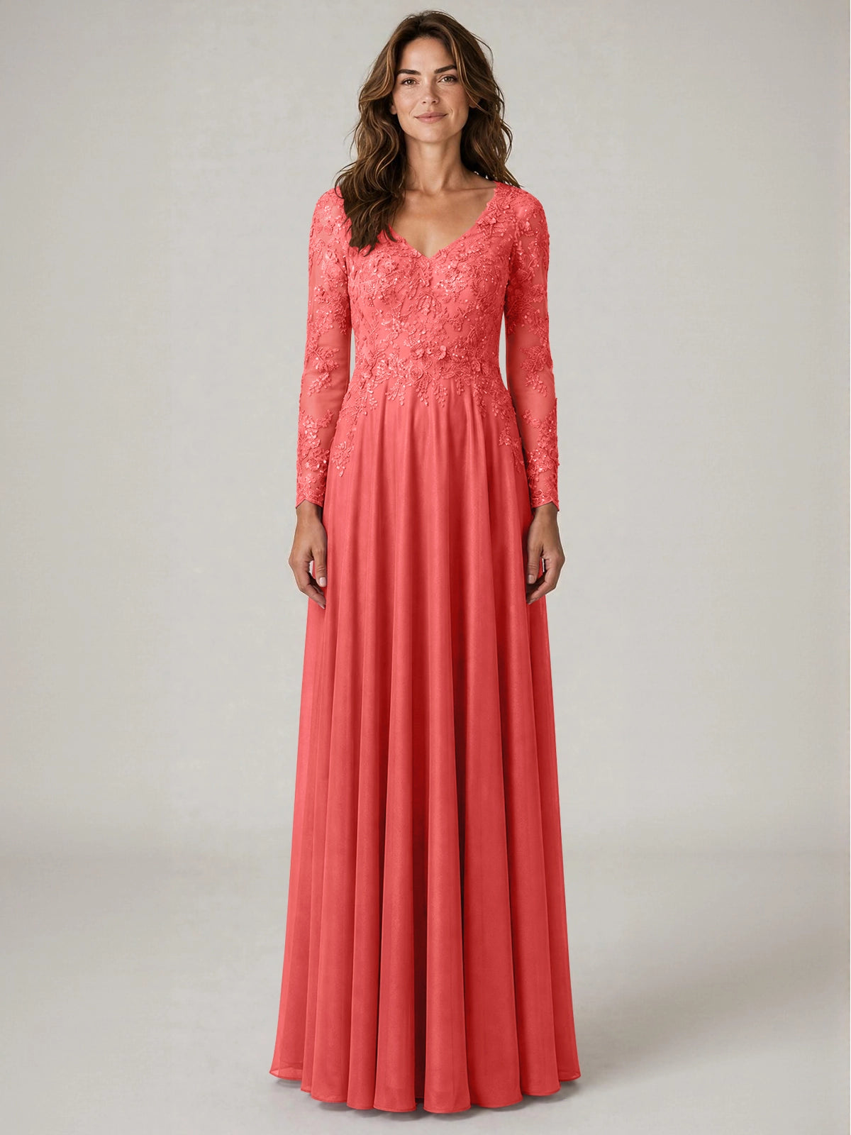 A-line Mother of the Bride Dress with Appliques