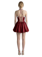 Beading Bubble Hem Mini Dress 