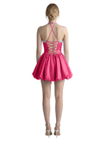 Beading Bubble Hem Mini Dress 
