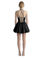 Beading Bubble Hem Mini Dress 