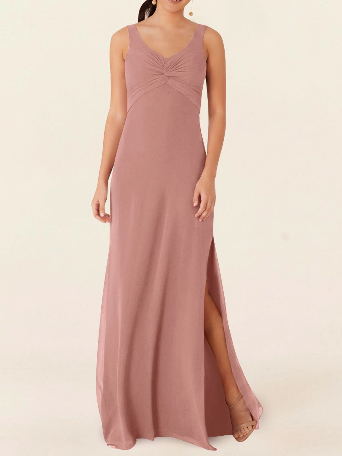 Chiffon Bridesmaid Dress with Slit 
