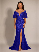 Mermaid Mother of the Bride Dress with V-neck 