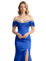 Corset Beaded Trumpet Prom Dress 
