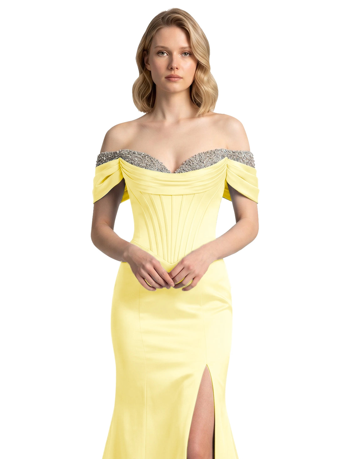 Corset Beaded Trumpet Prom Dress 