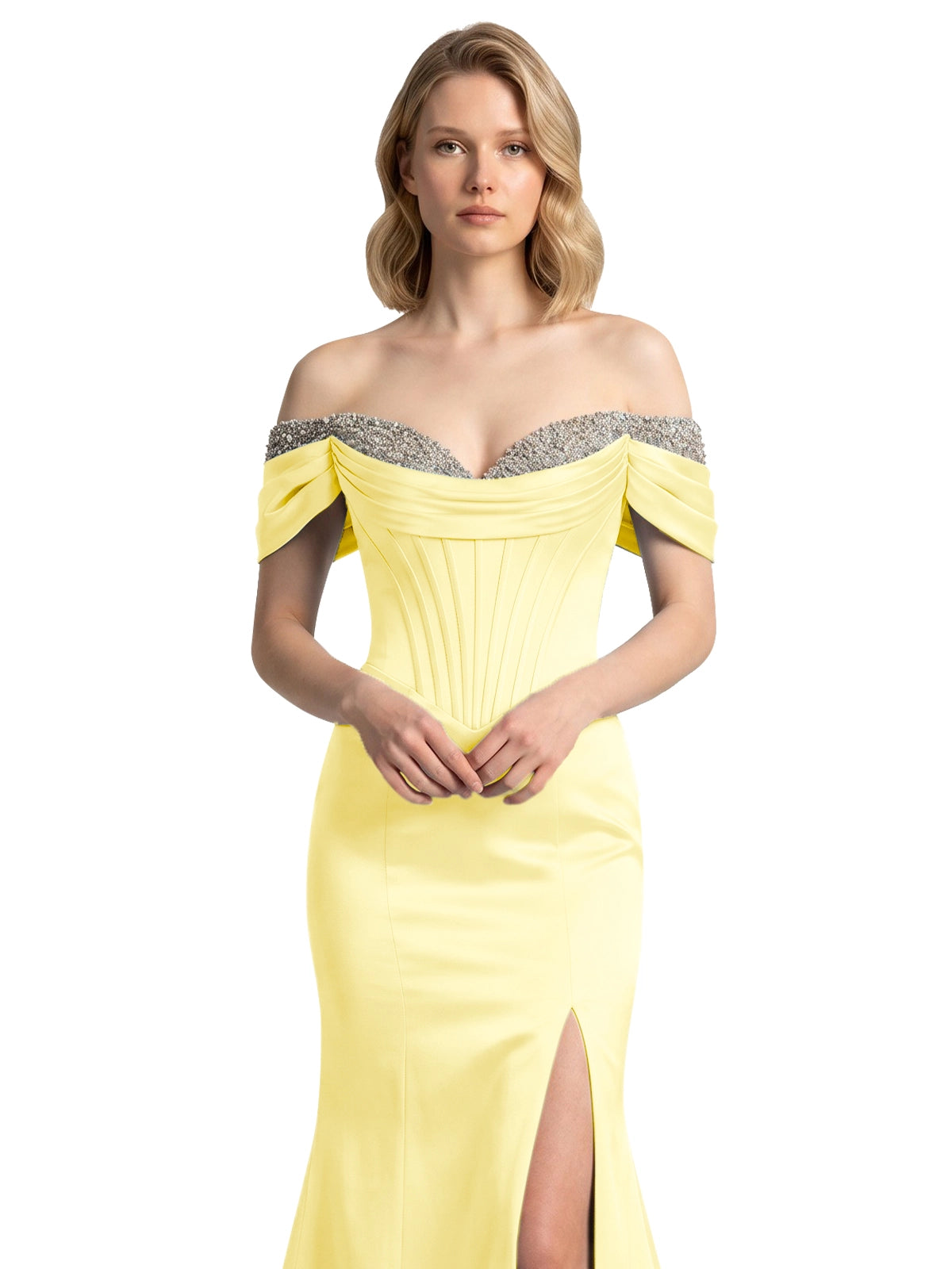 Corset Beaded Trumpet Prom Dress 
