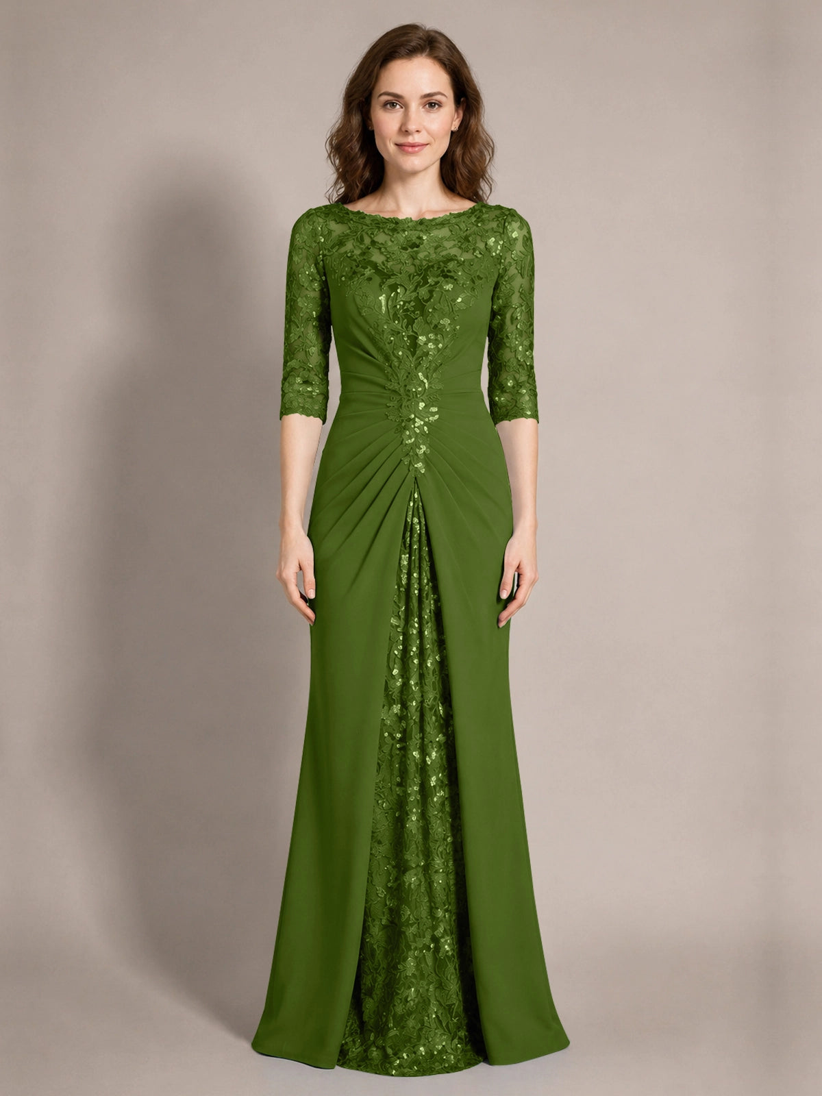 Lace Mother of the Bride Dress with Applique 