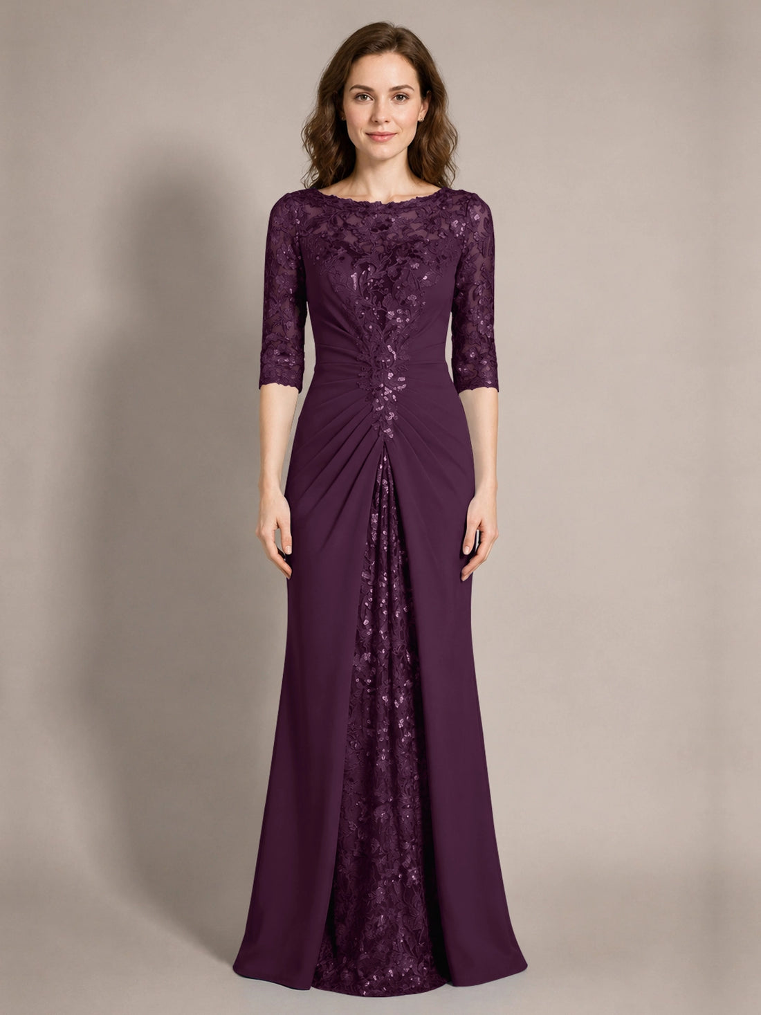 Lace Mother of the Bride Dress with Applique 