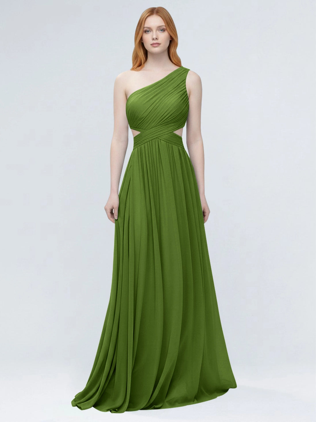 One-Shoulder Side Cut-Out Bridesmaid Dress 