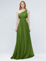 One-Shoulder Side Cut-Out Bridesmaid Dress 