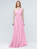 One-Shoulder Side Cut-Out Bridesmaid Dress 
