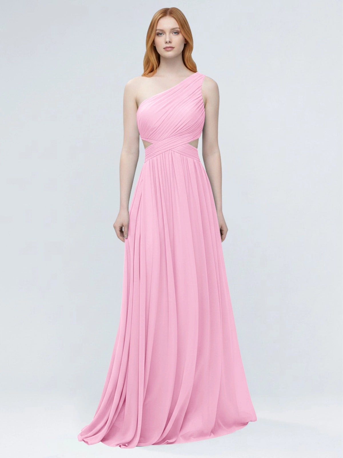 One-Shoulder Side Cut-Out Bridesmaid Dress 
