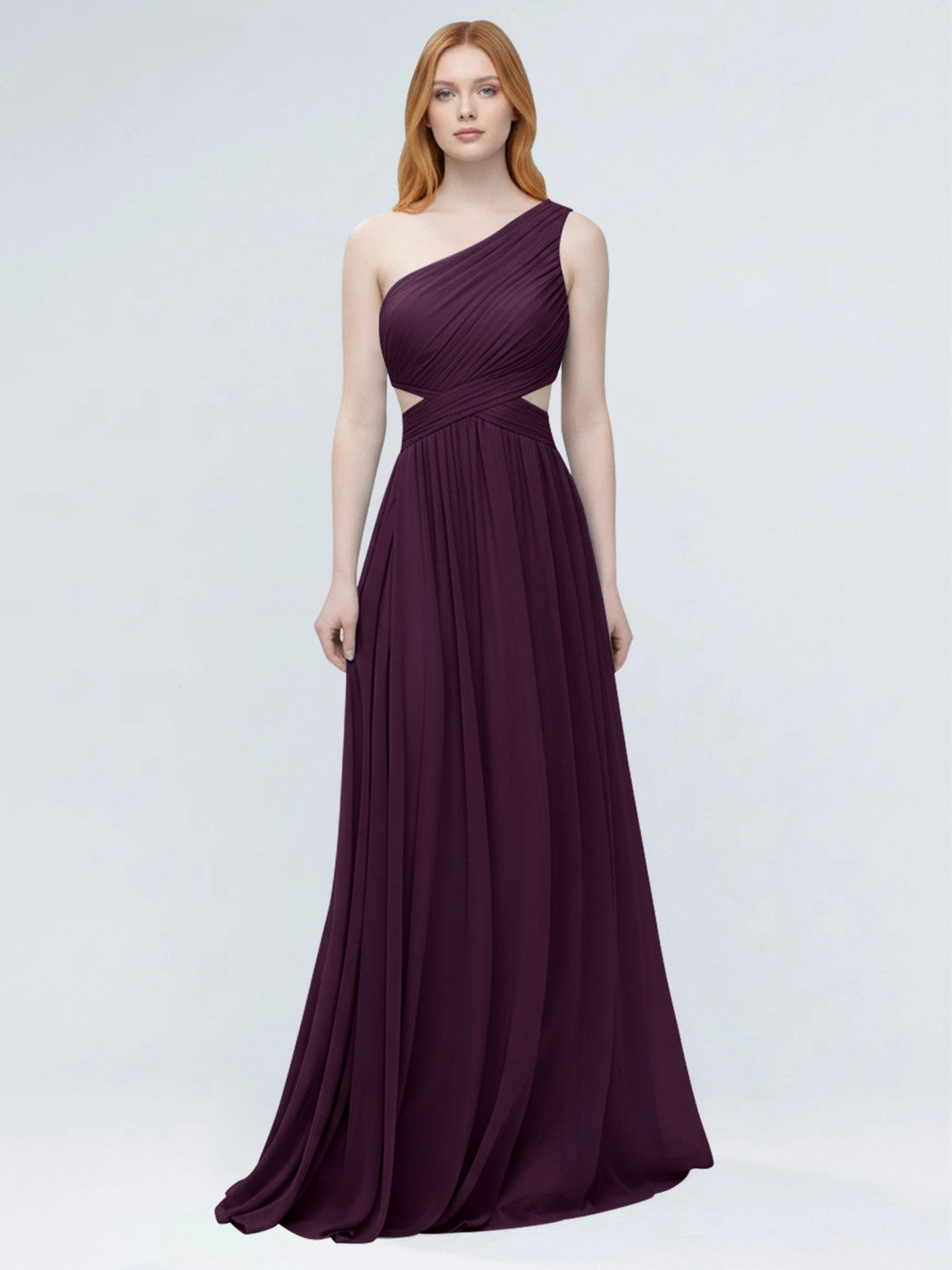 One-Shoulder Side Cut-Out Bridesmaid Dress 