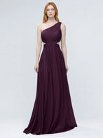 One-Shoulder Side Cut-Out Bridesmaid Dress 